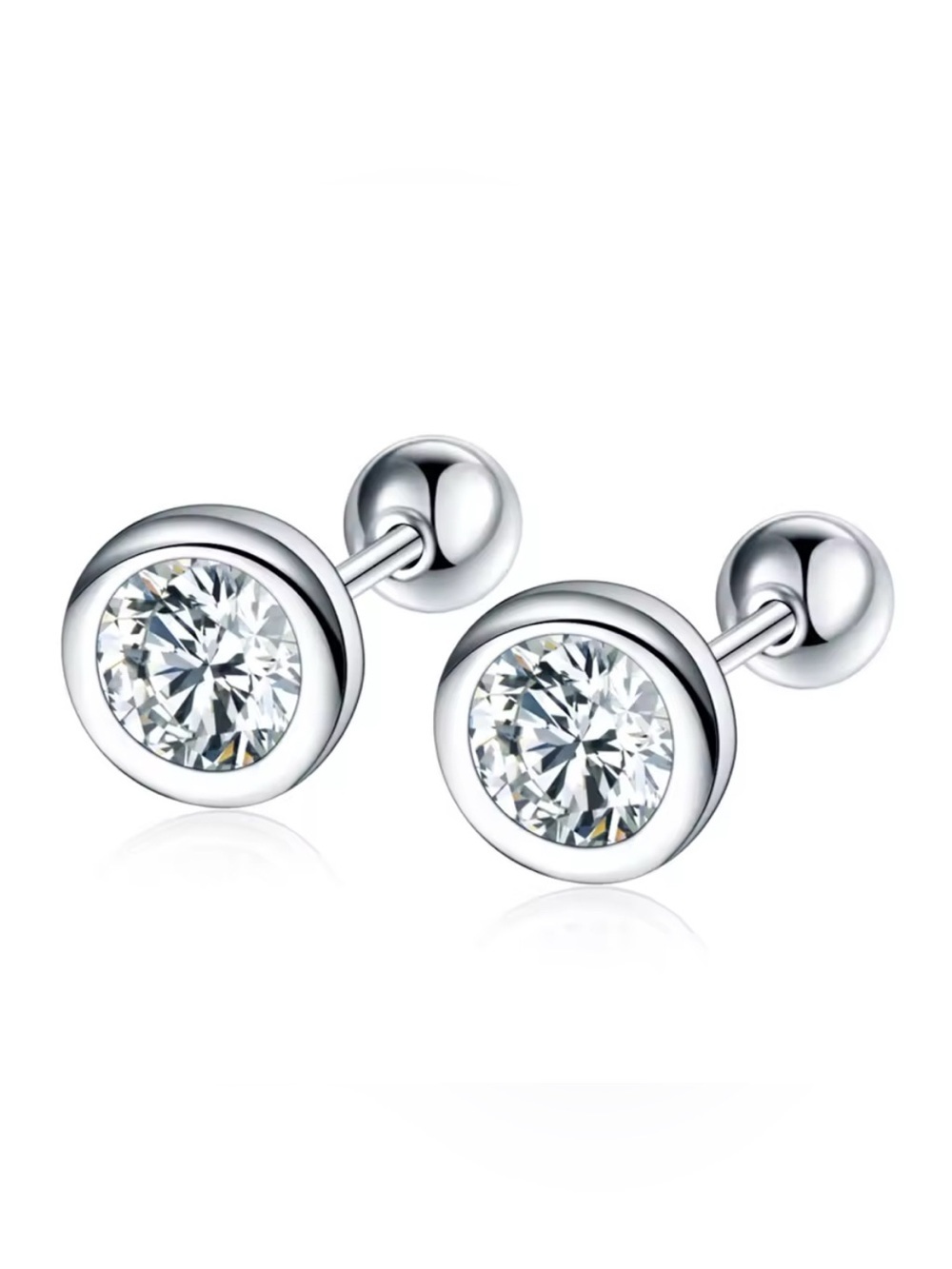 925 Sterling Silver Cubic Zirconia Stud Earrings